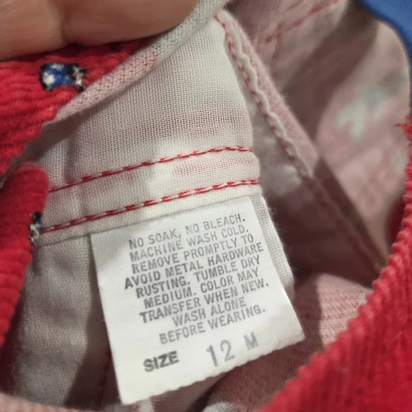 Rare VTG OshKosh B'gosh Red Corduroy Kids Christmas Toy Soldier Overalls - Picture 6 of 7